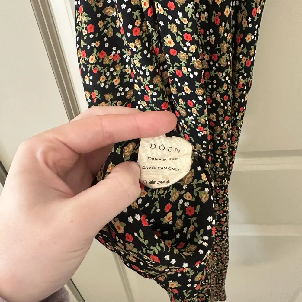 Doen NWOT Eugenie Black Floral Dress - Size XS - Picture 7 of 10